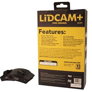 LIDCAM+ LC-WF-BZ Hands Free Hat Mounted Digital Action Camera, 1080P HD Wi-Fi with Full Audio and 1X to 4X Zoom, Black