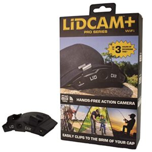 LIDCAM+ LC-WF-BZ Hands Free Hat Mounted Digital Action Camera, 1080P HD Wi-Fi with Full Audio and 1X to 4X Zoom, Black