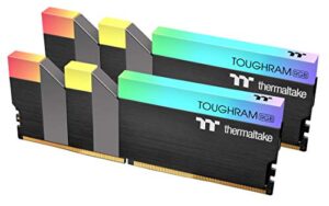 thermaltake toughram rgb ddr4 3600mhz 16gb (8gb x 2) 16.8 million color rgb alexa/razer chroma/5v motherboard syncable rgb memory r009d408gx2-3600c18b