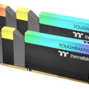 Thermaltake TOUGHRAM RGB DDR4 3600MHz 16GB (8GB x 2) 16.8 Million Color RGB Alexa/Razer Chroma/5V Motherboard Syncable RGB Memory R009D408GX2-3600C18B