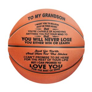 fathers day birthday gifts for men, kids, engraved 29.5" basketball size 7, graduation gifts for son, grandson from dad, mom, grandparents, gifts for teen boys, mens gifts unique, gifts for young men