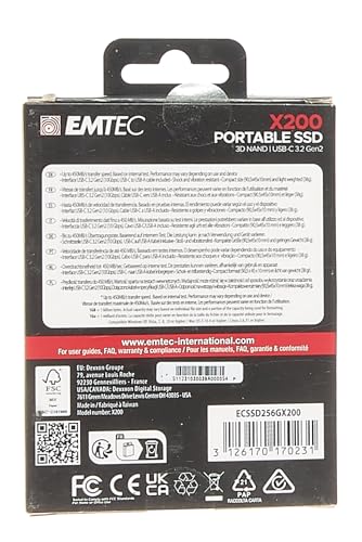 Emtec X200 Power Plus 256GB mSATA Portable Solid State Drive (SSD) - ECSSD256GX200