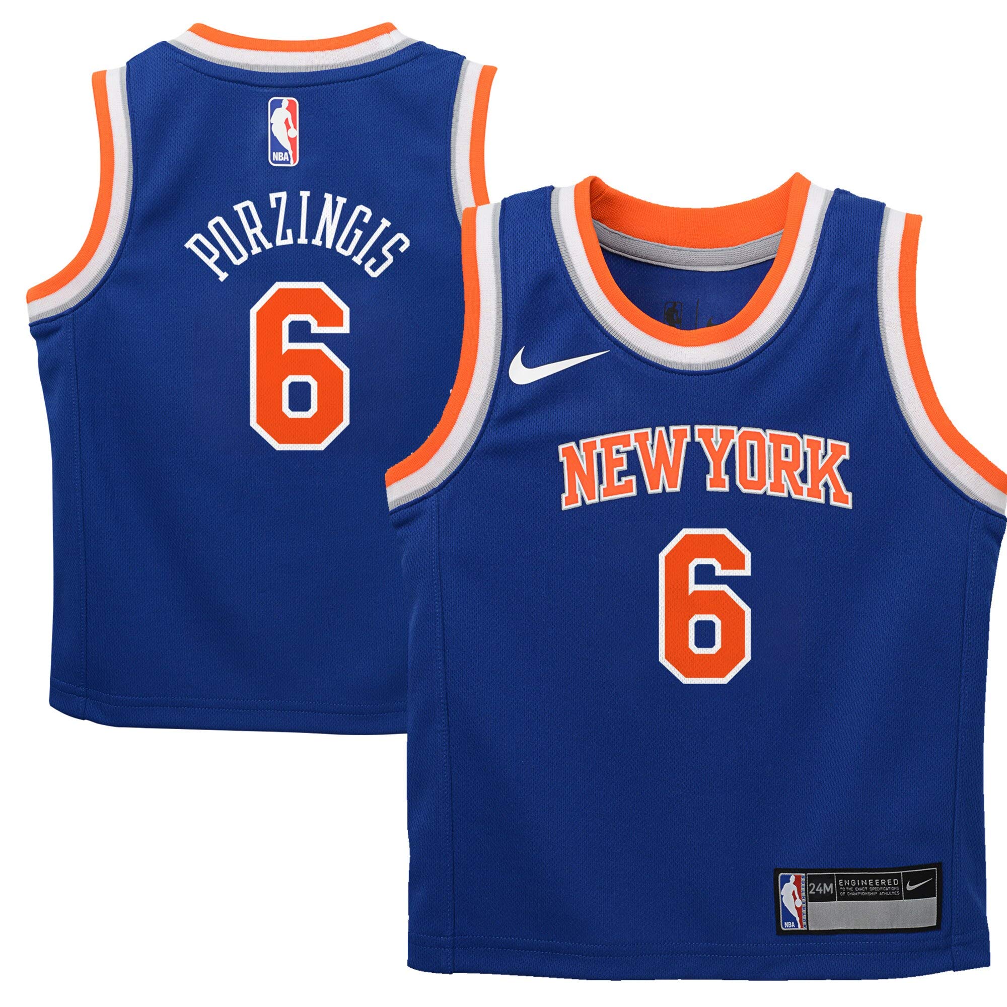 Infant New York Knicks Kristaps Porzingis #6 Blue Icon Jersey Swingman 24M Nike