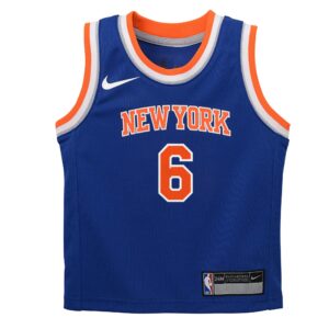 Infant New York Knicks Kristaps Porzingis #6 Blue Icon Jersey Swingman 24M Nike