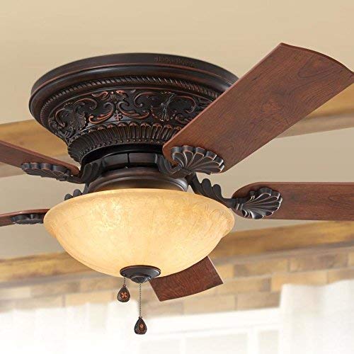 Harbor Breeze Lynstead 52-in Bronze LED Indoor Flush mount Ceiling Fan with Light Kit (5-Blade)