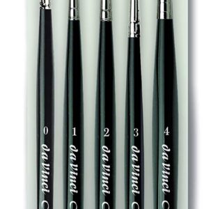 da Vinci Brushes 5598 Casaneo Round (Sizes 0,1,2,3,4) Artist Brush Set, Black, 5 Count