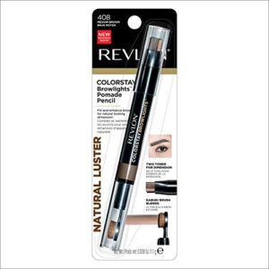 Revlon Colorstay Browlights Pencil, Eyebrow Pencil & Brow Highlighter, Medium Brown, 0.038