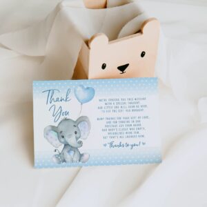 Your Main Event Prints Elephant Baby Shower Thank You Cards 20 Count Pre-written Thank You Cards, Baby Sprinkle Blue Dots