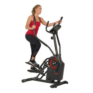 sunny health & fitness premium cardio climber stepping elliptical machine - sf-e3919, black