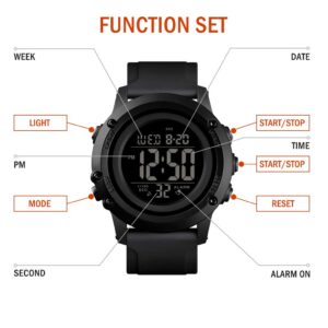 CKE Men's Digital Sports Watch Large Face Waterproof Wrist Watches for Men with Stopwatch Alarm LED Back Light