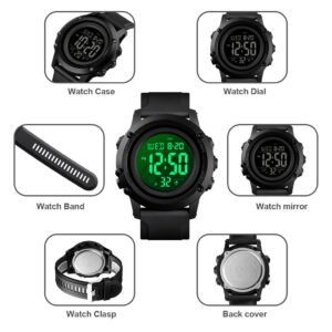 CKE Men's Digital Sports Watch Large Face Waterproof Wrist Watches for Men with Stopwatch Alarm LED Back Light