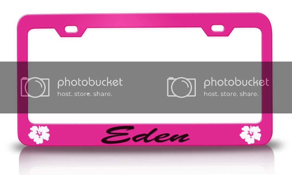 Custom Brother - Eden Female Name Hibiscus Metal Car SUV Truck License Plate Frame Pn f10