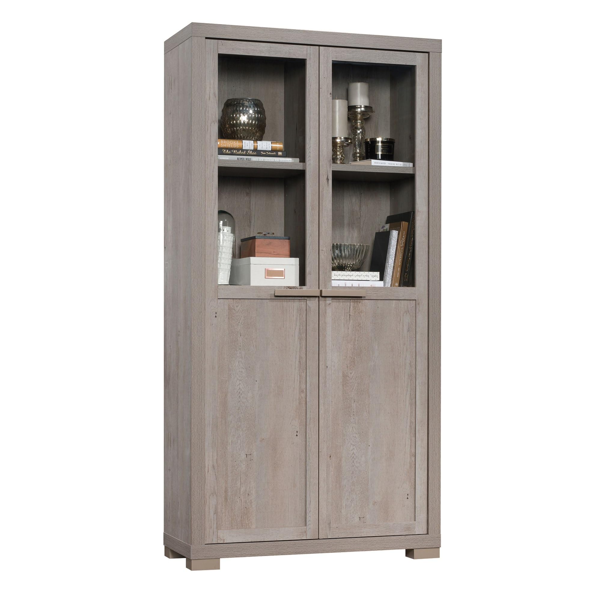 Sauder Manhattan Gate Storage Pantry Cabinet, L: 36.02" x W: 14.45" x H: 72.05", Mystic Oak Finish