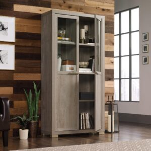 Sauder Manhattan Gate Storage Pantry Cabinet, L: 36.02" x W: 14.45" x H: 72.05", Mystic Oak Finish