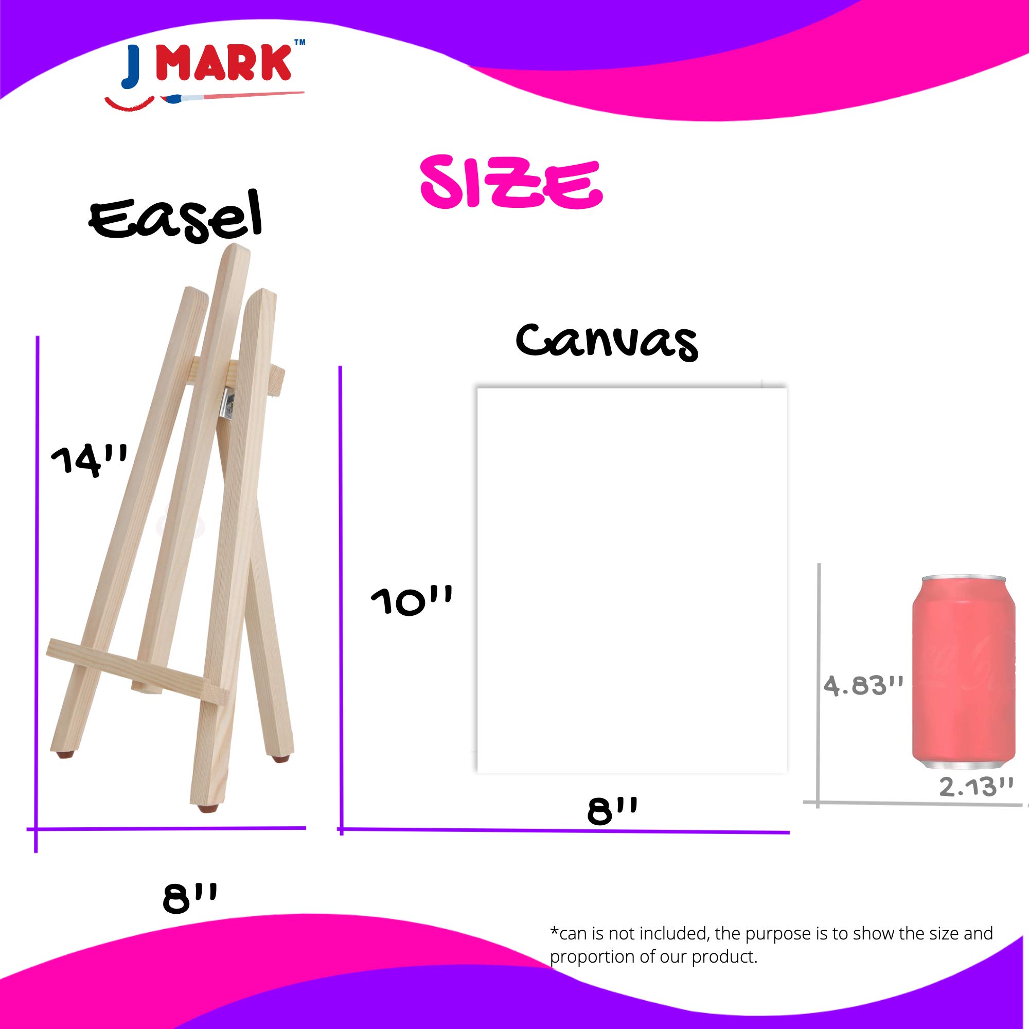 J MARK Pain Set for Kids – Acrylic Kids Painting Kit with Storage Bag, Washable Paints, Easel, Canvases, Brushes and More, Complete Kids Painting Set