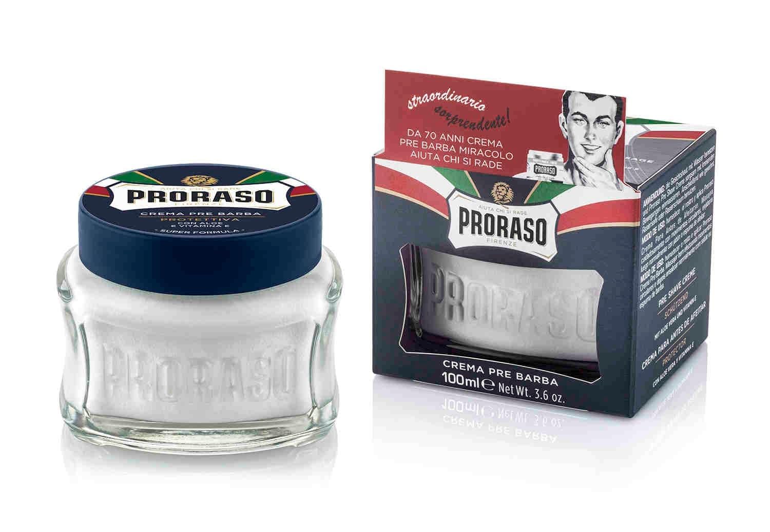 Proraso Pre-Shave Conditioning Cream for Men, Protective Formula for Dry Skin with Vitamin E and Aloe Vera, 3.6 oz