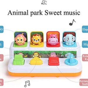 YMDLY Toys Animal Park Interactive Pop Up Music Toy,Up- Early Education Activity Center Toy, Ages 7 8 9 10 11 12 Months and up Infant Toddlers Toys.