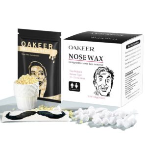 oakeer nose wax kit 40 nose wax sticks nose wax hair remover for men women ears nose wax hair removal with 20 paper cups 100g nose wax