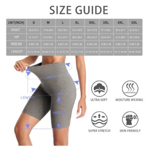 K-CHEONY Cotton Spandex Stretch Anti Chafing Boy Shorts Safety Panty Bike Shorts,Slip Shorts for Under Dresses (Gray, 3 Pack, XX-Large)