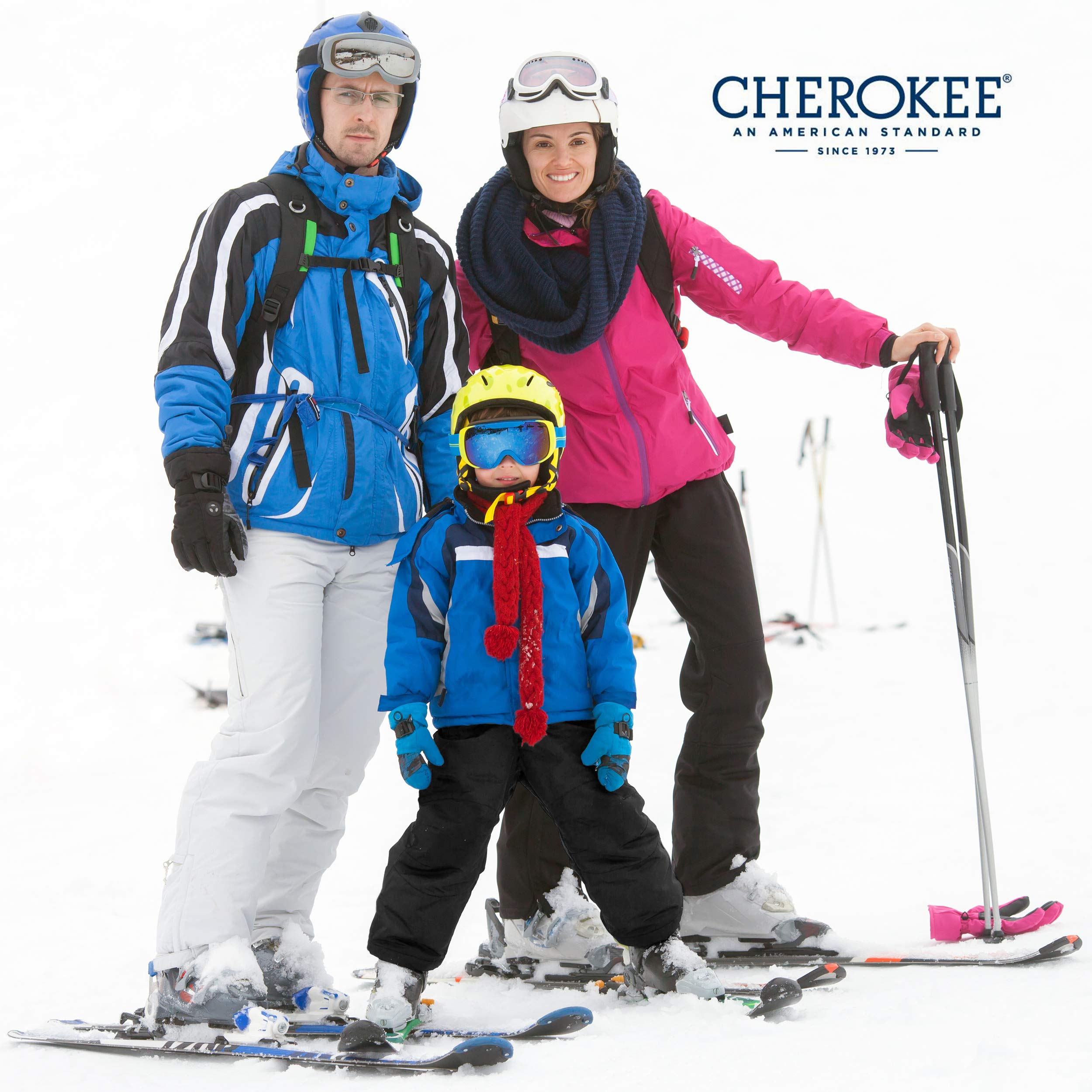 Cherokee Kids' Snow Pants - Boys and Girls Insulated Heavyweight Water-Resistant Ski Pants (4-18), Size 16/18, Black