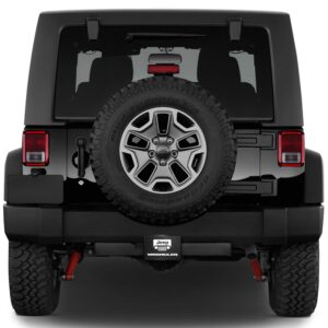 iPick Image, Compatible with - Jeep Wrangler UV Graphic Carbon Fiber Look Metal Face-Plate on ABS Plastic 2 Tow Hitch Cover