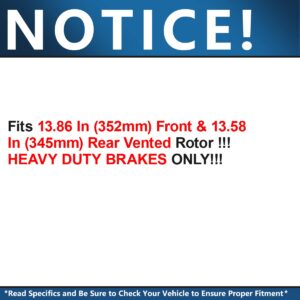 Detroit Axle - Brakes Kit for Ford Explorer Taurus Flex Police Lincoln MKT MKS Disc Brake Rotors Ceramic Brakes Pads Front and Rear Replacement : 13.86'' inch Front Rotor & 13.58'' inch Rear Rotor