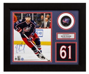 rick nash columbus blue jackets signed 20x24 number frame #/61 - autographed nhl jerseys