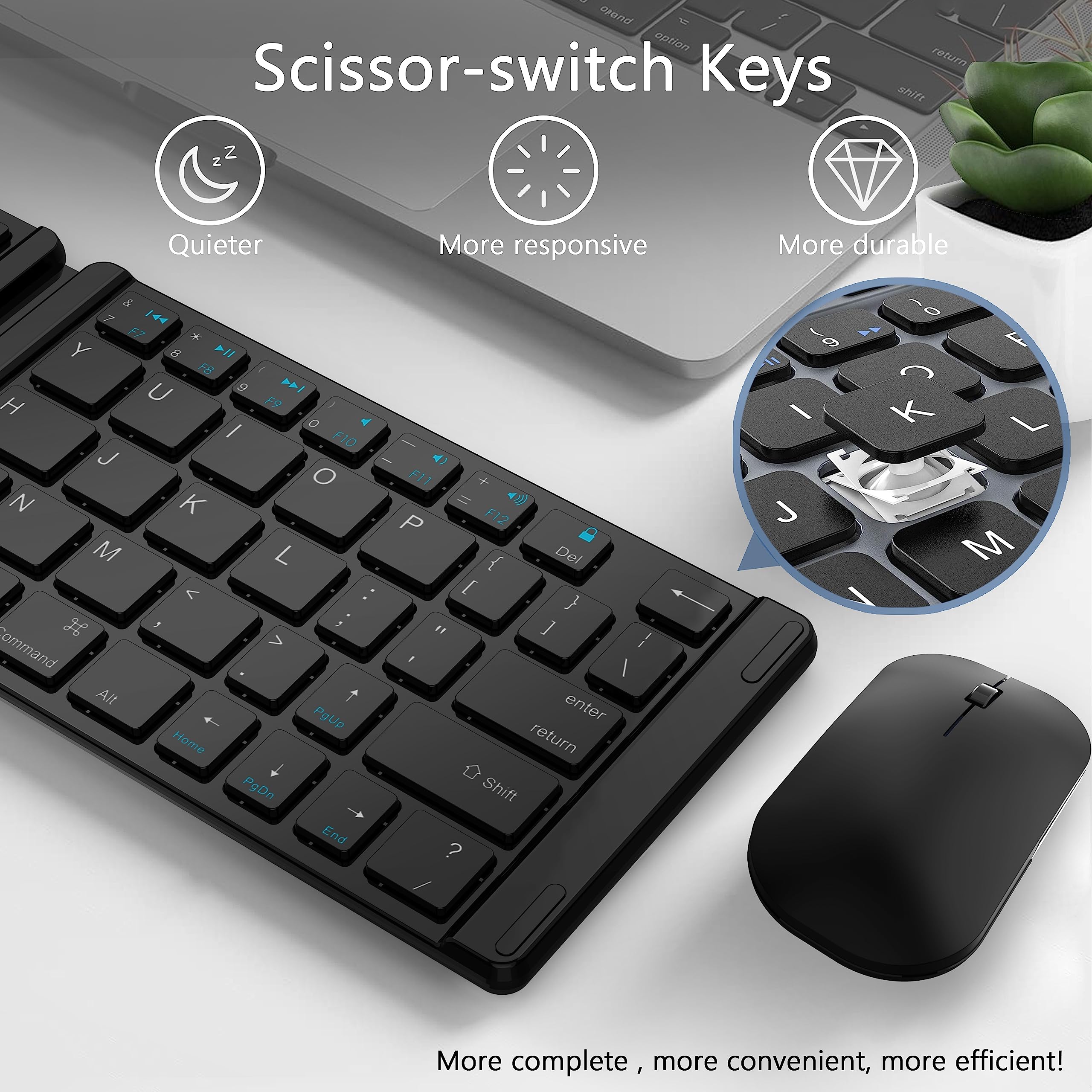 Acoucou Mini Bluetooth Keyboard Wireless Foldable Keyboard, Rechargeable Bluetooth Keyboard Portable Pocket Size Keyboard, Compatible with MAC/iOS, Windows, Android Smartphones, Tablets, Laptops etc.