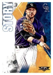 2019 topps fire #187 trevor story colorado rockies baseball card