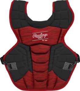 rawlings | velo 2.0 catcher's chest protector | baseball | adult - 17" | black/scarlet