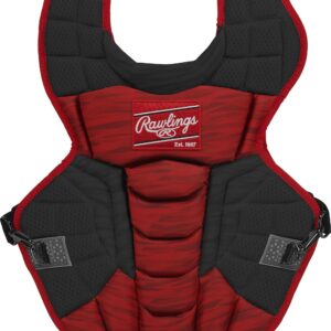 Rawlings | VELO 2.0 Catcher's Chest Protector | Baseball | Adult - 17" | Black/Scarlet