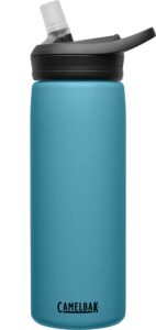 camelbak eddy+ water bottle with straw 20oz - insulated stainless steel, larkspur