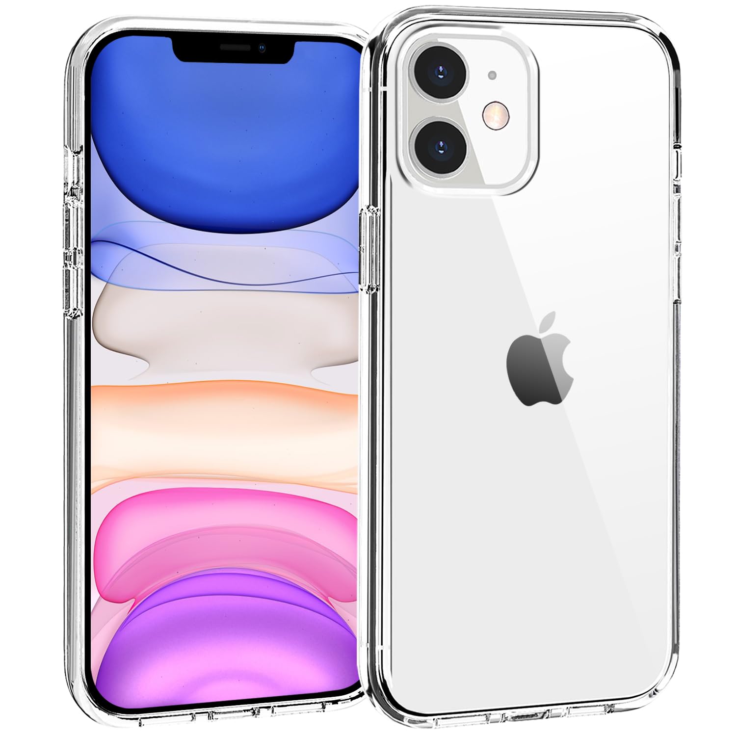 TENOC Phone Case Compatible with iPhone 11, Clear Case Shockproof Protective Bumper Slim Cover for 6.1 Inch