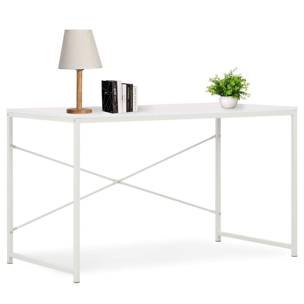 vidaXL Computer Desk Home Office Table Writing Desk with Metal Frame White