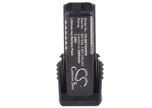 3.6V Battery 2000mAh Replacement for Bosch 36019A2010, GSR Mx2Drive, GSR PRODRIVE, Bosch 2 607 336 241, 2 607 336 242, BAT504