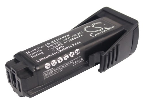 3.6V Battery 2000mAh Replacement for Bosch 36019A2010, GSR Mx2Drive, GSR PRODRIVE, Bosch 2 607 336 241, 2 607 336 242, BAT504