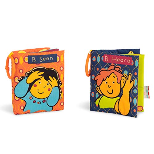 B. toys- B. baby- Touch & Feel- 2 Soft Fabric Books- Developmental Soft Interactive Books with Sounds & Bright Illustrations- 2 pcs- 6 Months +