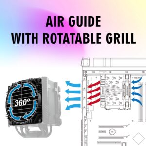 Enermax ETS-T50 Axe Addressable RGB CPU Air Cooler for AMD/Intel, 5 Direct-Contact Heat Pipes, 230W+ TDP, 120mm PWM Fan, White