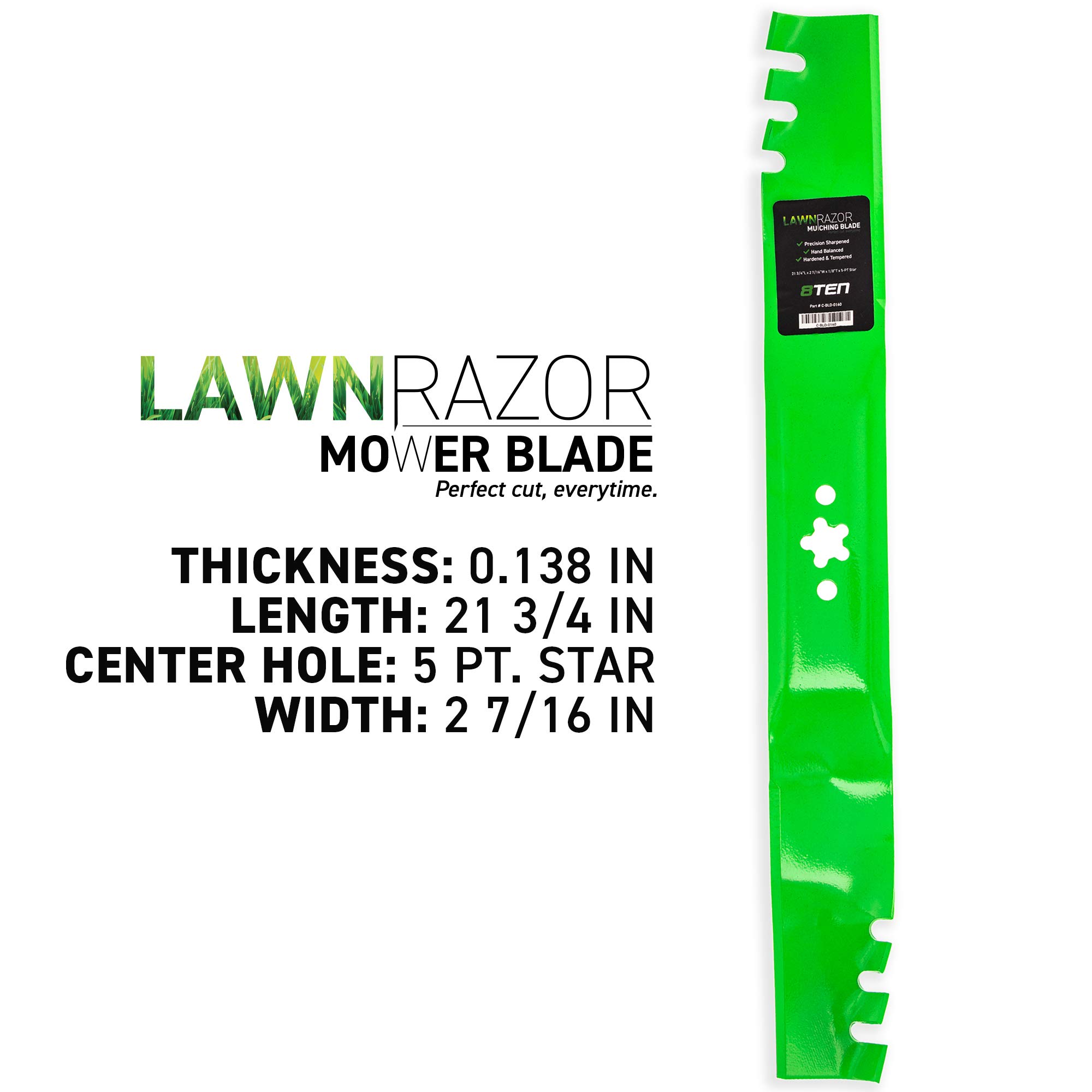 8TEN LawnRAZOR Mower Blade for Husqvarna HU550F HU550FH HU675FE HU725E HU725FH HU775H 580244001 580244002 (Mulching) 2 Pack