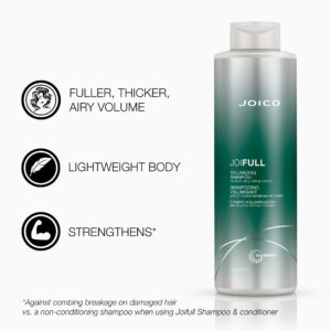 Joico JoiFULL Volumizing Shampoo | For Fine, Thin Hair | Add Instant Body | Long-Lasting Fullness | For Thicker Bouncier Hair | Boost Shine | With Lotus Flower & Bamboo Extract | 33.8 Fl Oz