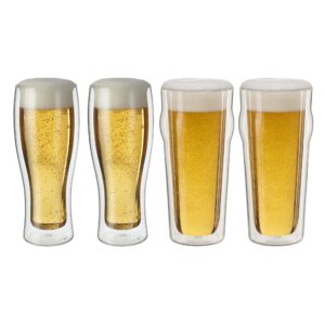 zwilling sorrento double wall pint glass, 4-pc