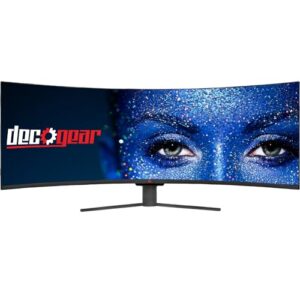 deco gear 49" curved ultrawide e-led gaming monitor, 32:9 aspect ratio, immersive 3840x1080 resolution, 144hz refresh rate, 3000:1 contrast ratio (dgview490)