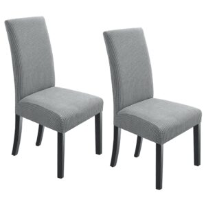 northern brothers 2 packs chair covers, stretch parson chair covers, dining room chair covers, kitchen chair covers set of 2, light grey
