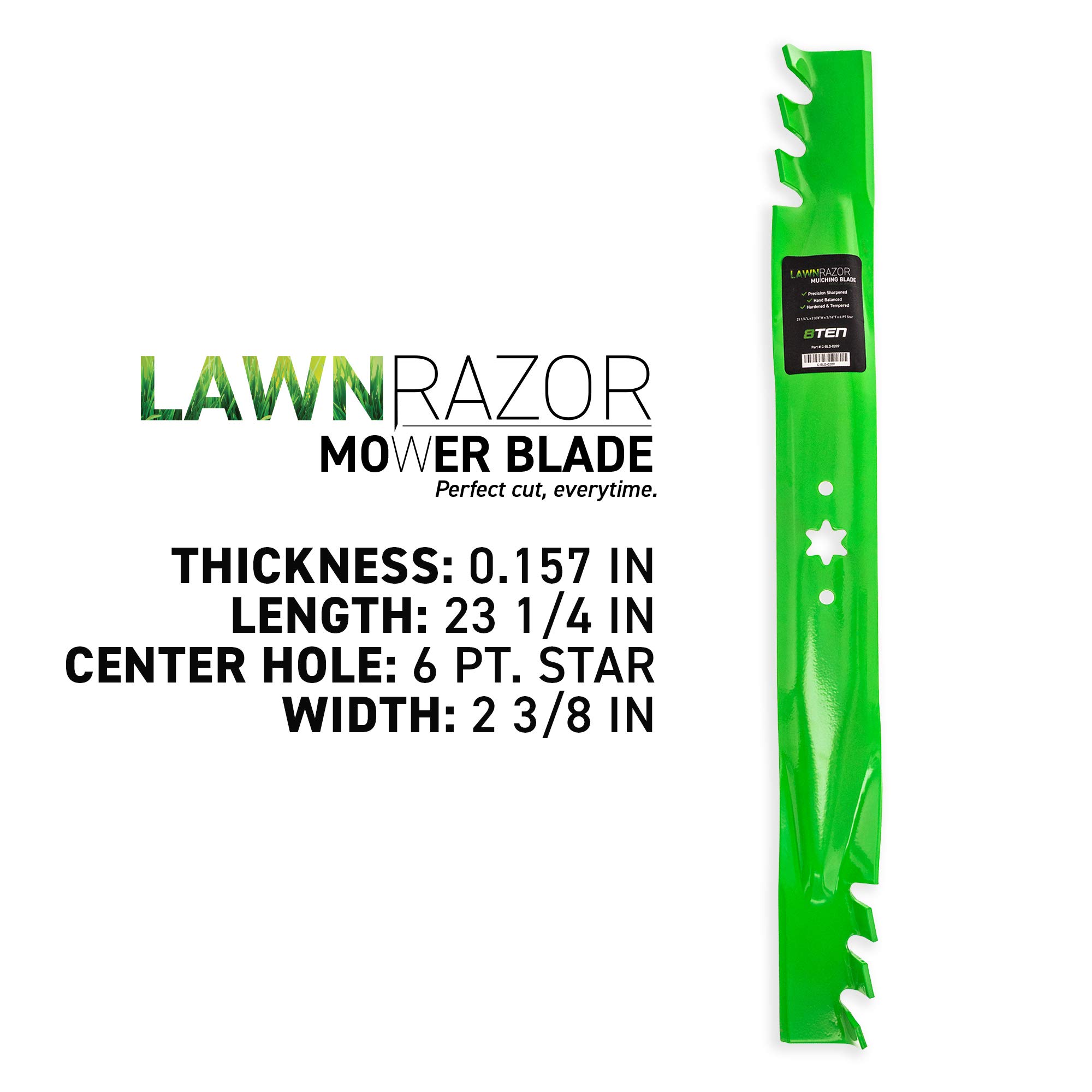 8TEN LawnRAZOR Mower Blade Set for MTD Cub Cadet RZT L46 S46 942-04290 942-04244 742-04244 742-04290 (Toothed Mulching)