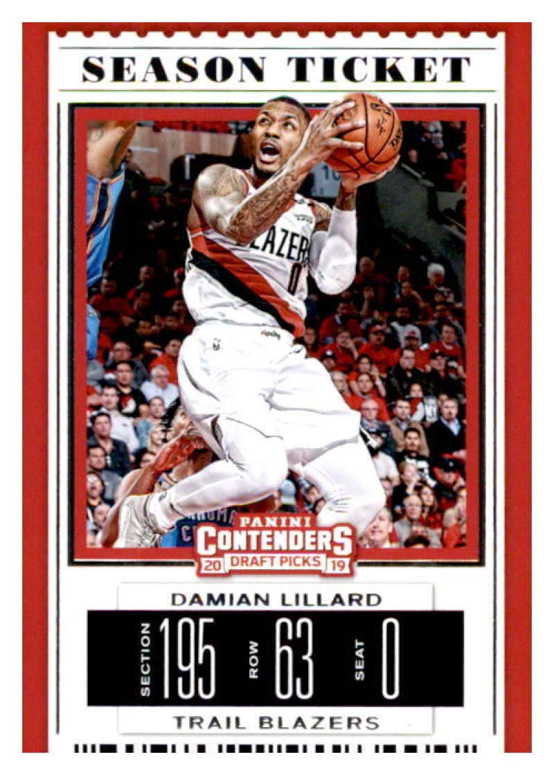 2019-20 Panini Contenders Draft Picks Season Ticket #11 Damian Lillard Portland Trail Blazers Basketball Card