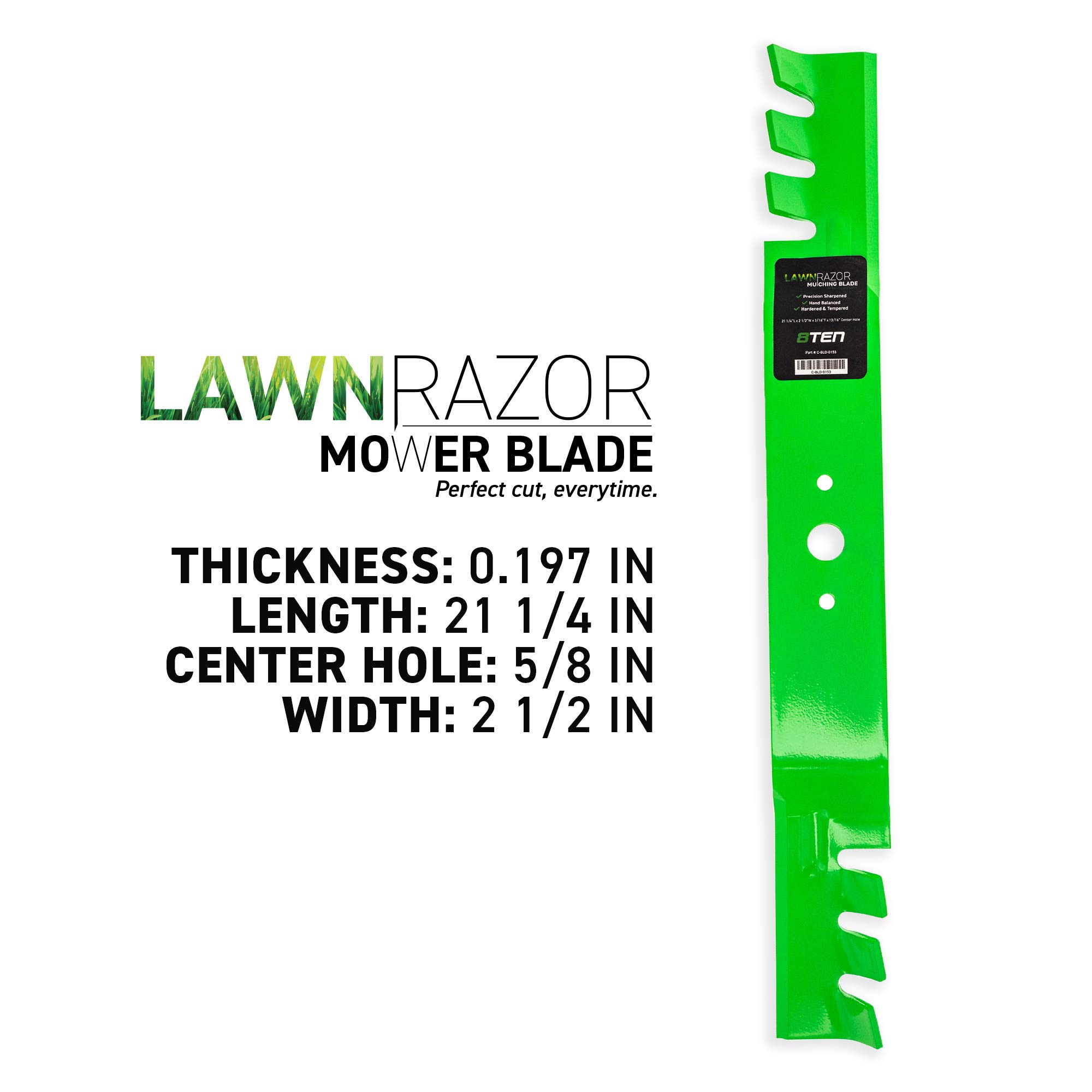 8TEN LawnRAZOR Mower Blade Set for MTD Cub Cadet LT1042 42 inch Decks 759-3830 742-3033 742-04101 759-04081 (Toothed Mulching)