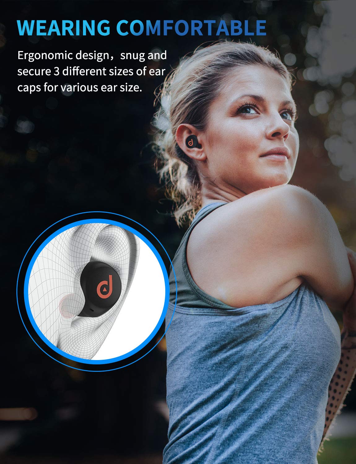 dyplay Wireless Earbuds Bluetooth 5.0 True Wireless Headphones in-Ear Stereo USB-C Quick Charge Waterproof TWS Wireless Earbuds with aptX 3D Stereo Sound,Single Mode Touch Control and CVC 6.0 Mic