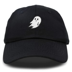 dalix ghost embroidery dad hat baseball cap cute halloween in black