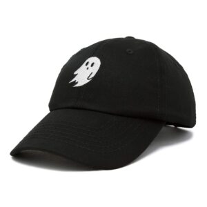 DALIX Ghost Embroidery Dad Hat Baseball Cap Cute Halloween in Black