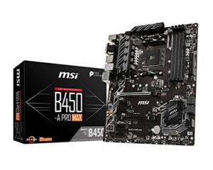 msi proseries amd ryzen 2nd and 3rd gen am4 m.2 usb 3 ddr4 d-sub dvi hdmi crossfire atx motherboard (b450-a pro max) (b450apromax)